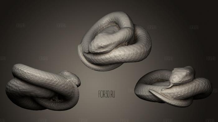 Coiled snake stl model for CNC